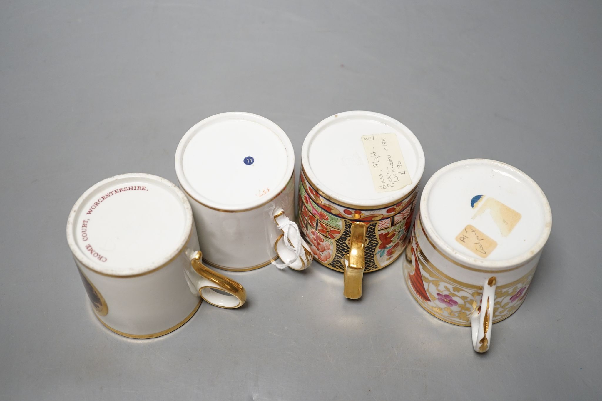 Ten various early 19th century English porcelain coffee cans